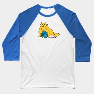 Chubby Cat Writes Birthday Greetings Baseball T-Shirt